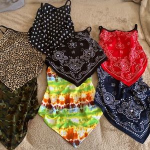 Colorful bandanna face masks